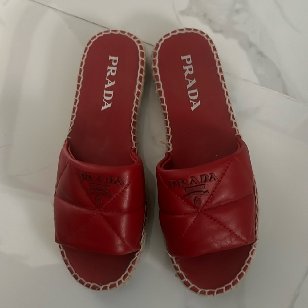 Prada Espadrille Slides